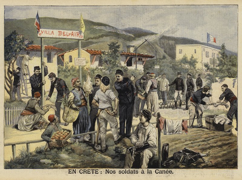 Francouzské jednotky v Chania, Kréta, 1897 od French School