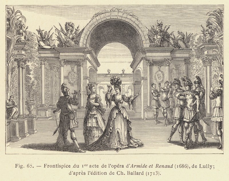 Frontispis prvního jednání opery Armide a Renaud od French School