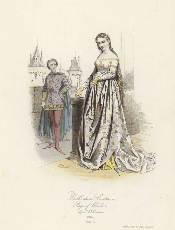 Kompletní kostým z doby vlády Karla V. Francie od French School
