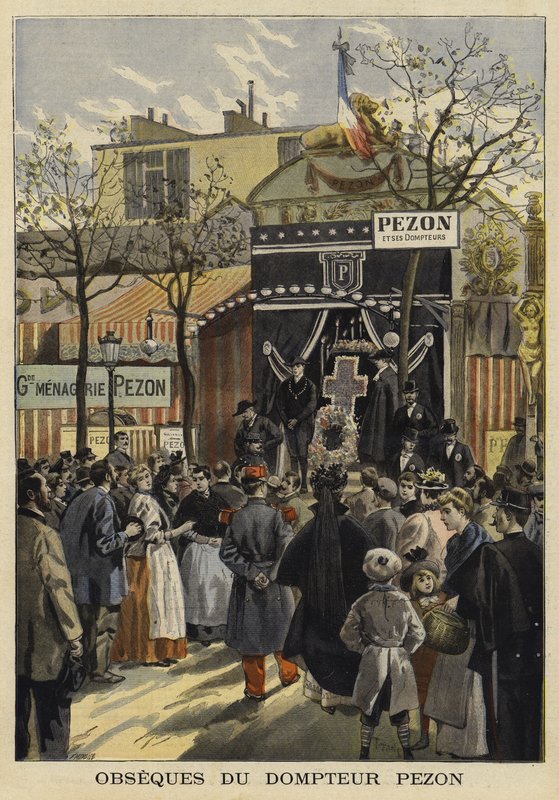Pohřeb francouzského trenéra zvířat Jean-Baptiste Pezona, Paříž, 1897 od French School