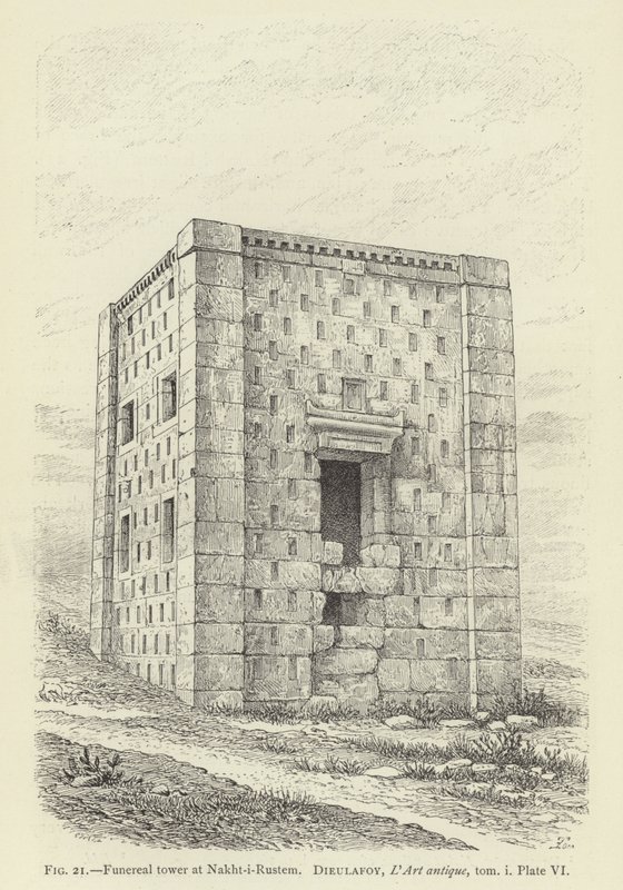Pohřební věž v Nakht-i-Rustem od French School