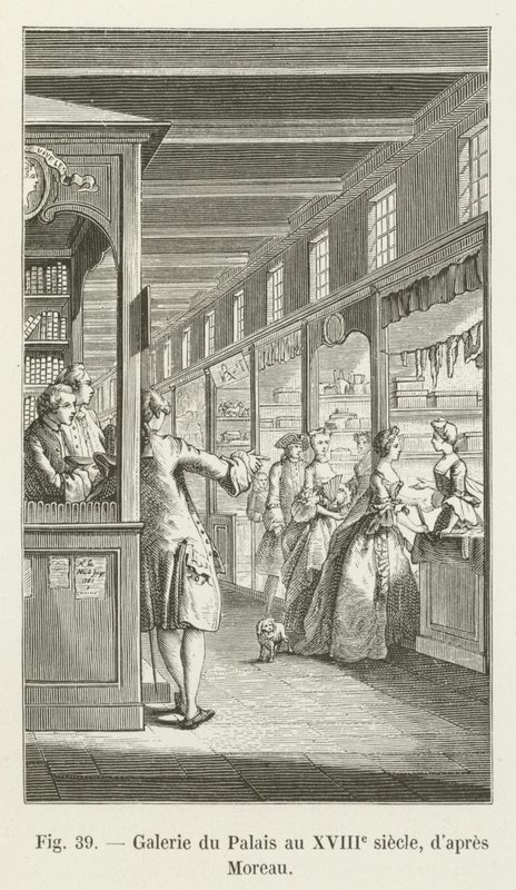 Galerie paláce v 18. století, po Moreau od French School