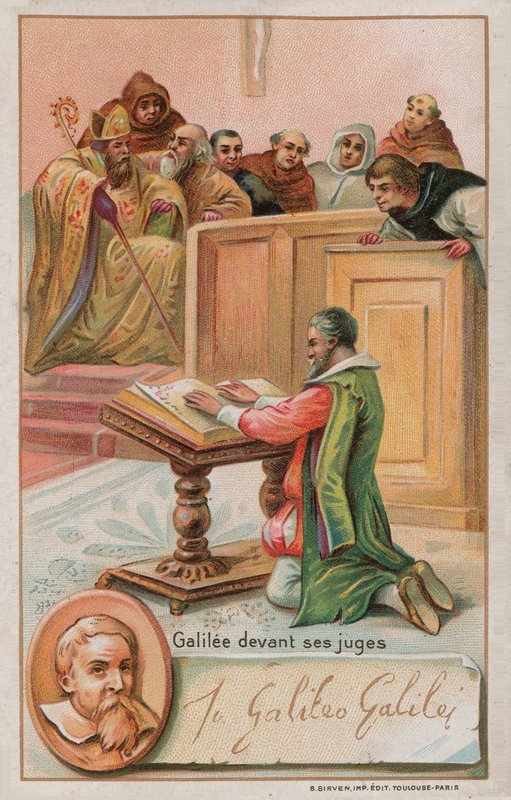 Galileo Galilei před soudci od French School