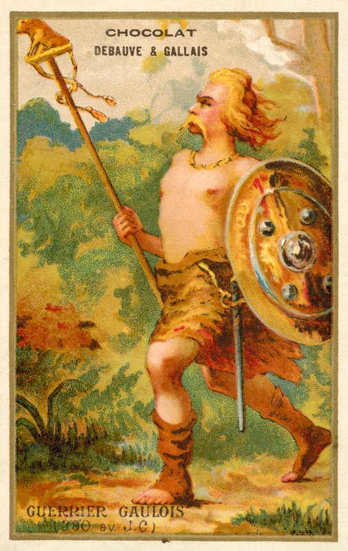 Galský válečník, 390 př.nl (chromolitho) od French School