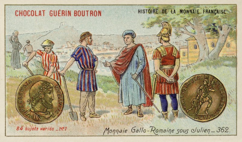 Gallo-římské peníze za vlády Juliana, 362 (chromolitho) od French School