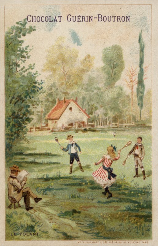 Hra badminton (chromolitho) od French School