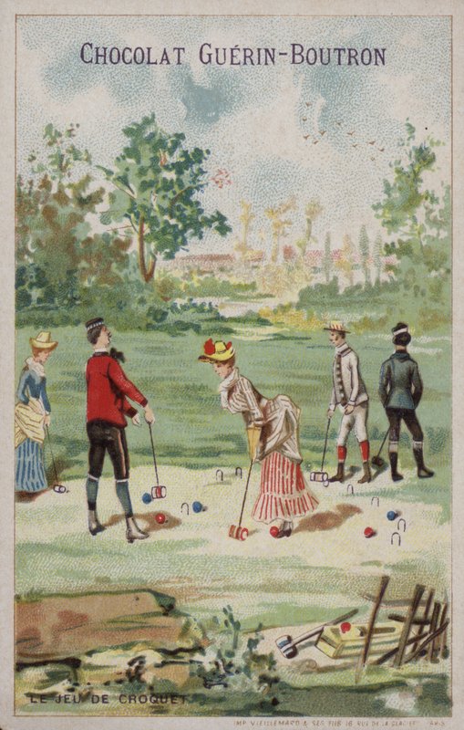 Hra kroket (chromolitho) od French School