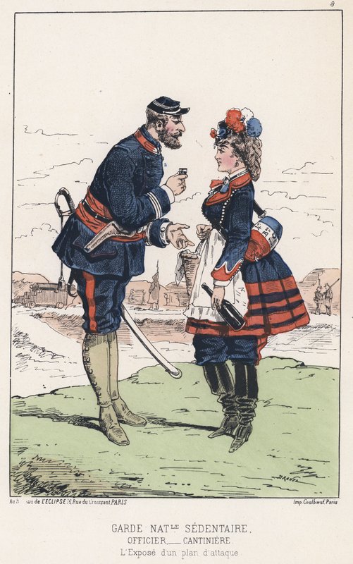 Guard National Sedentary (barevná rytina) od French School