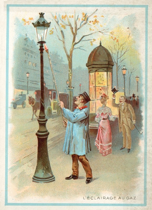 plynové osvětlení (chromolitho) od French School