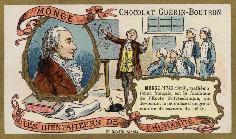 Gaspard Monge , francouzský matematik (chromolitho) od French School