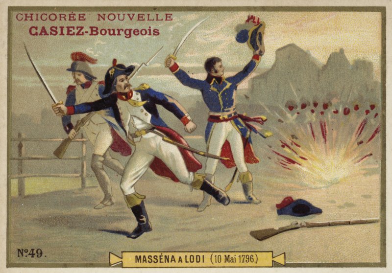 Generál Massena v bitvě u Lodi, Itálie, 10. května 1796 od French School