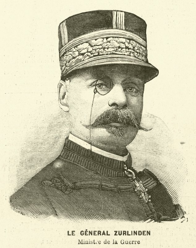 General Zurlinden, francouzský ministr války (rytina) od French School