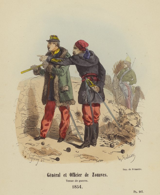 Generál a důstojník Zouaves, válečný oděv od French School