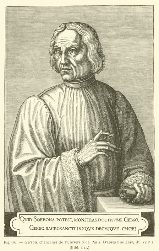 Gerson, rektor pařížské univerzity (rytina) od French School