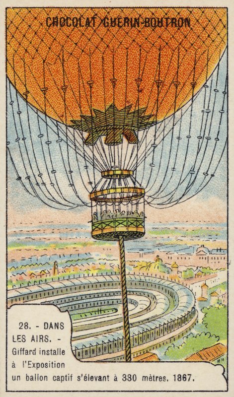Giffardův upoutaný balón na mezinárodní výstavě v Paříži, 1867 od French School