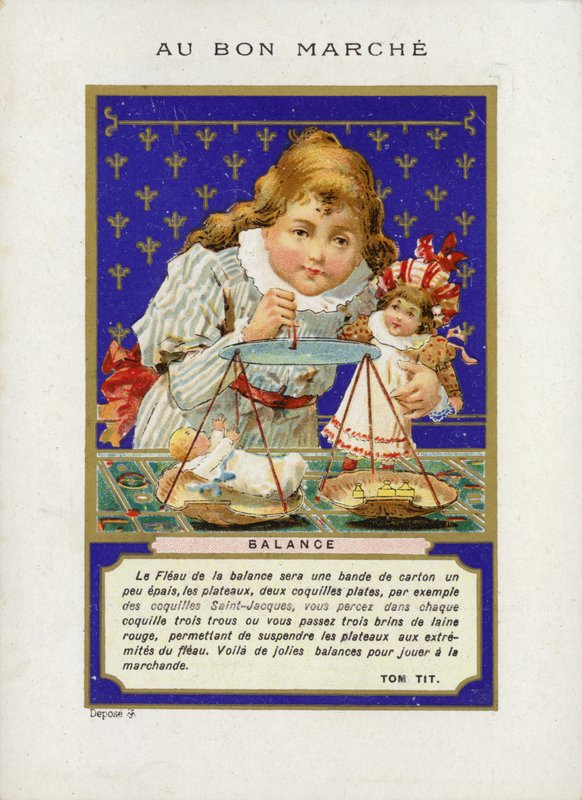 Dívka si hraje s váhy od French School