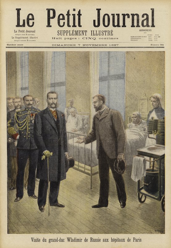Ruský velkovévoda Vladimir na návštěvě pařížských nemocnic, 1897 od French School