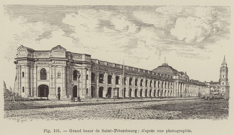 Velký bazar Saint-Petersburg (rytina) od French School