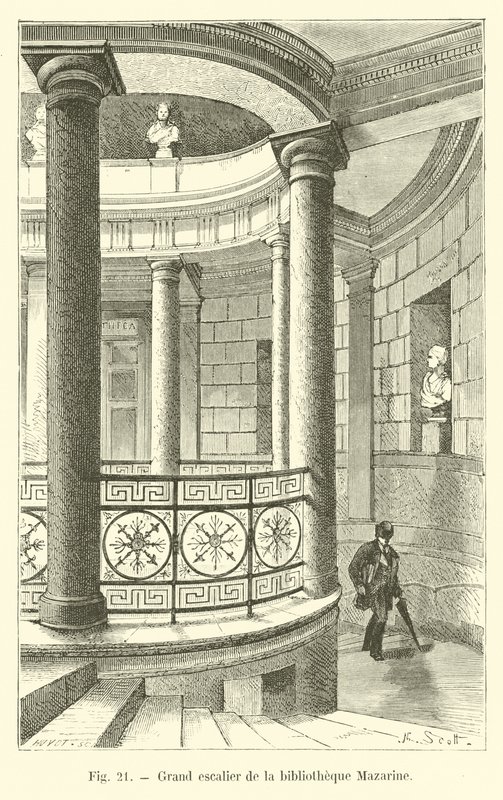 Velké schodiště knihovny Mazarine od French School