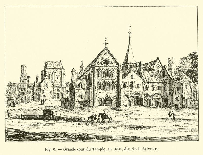 Velké nádvoří chrámu, v roce 1650; po mně Sylvester od French School