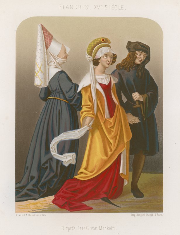 Skupina lidí v módě 15. století od French School