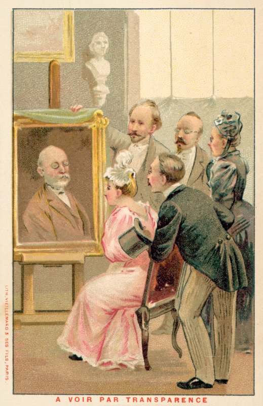Skupina lidí studujících malbu (chromolitho) od French School