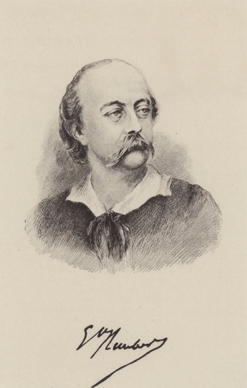 Gustave Flaubert , francouzský romanopisec (rytina) od French School