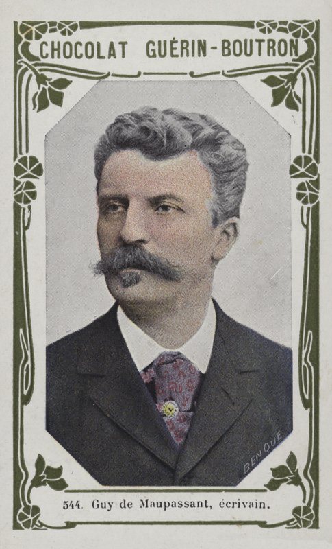 Guy de Maupassant, spisovatel (barevná fotografie) od French School