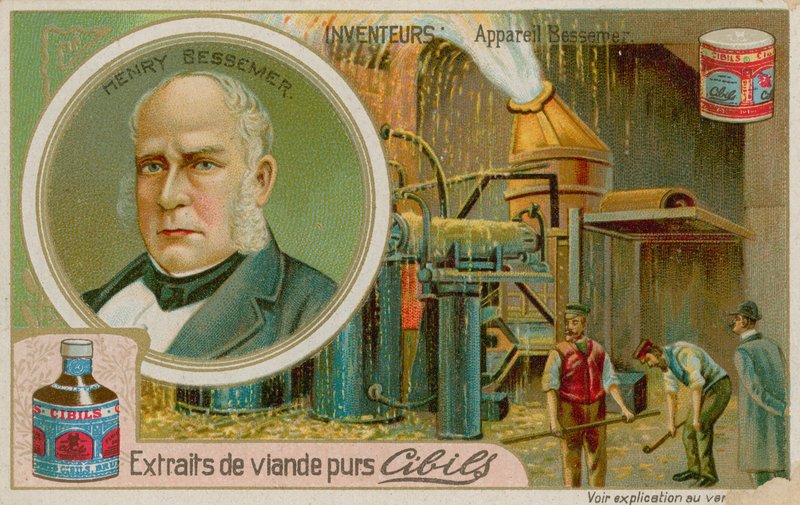 Henry Bessemer, britský vynálezce Bessemerova procesu výroby oceli od French School