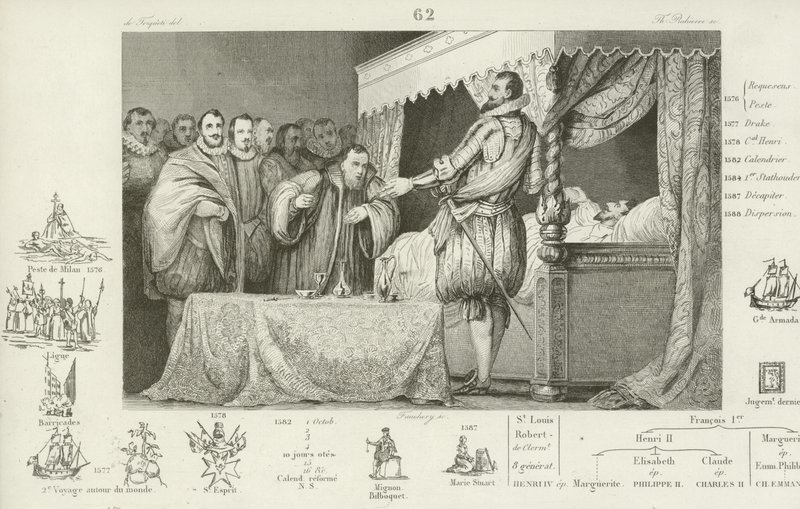 Jindřich III Francie na smrtelné posteli, 1589 od French School