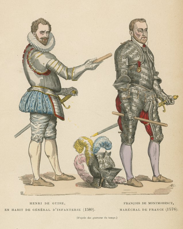 Jindřich I., vévoda z Guise a Francois de Montmorency, maršál Francie od French School