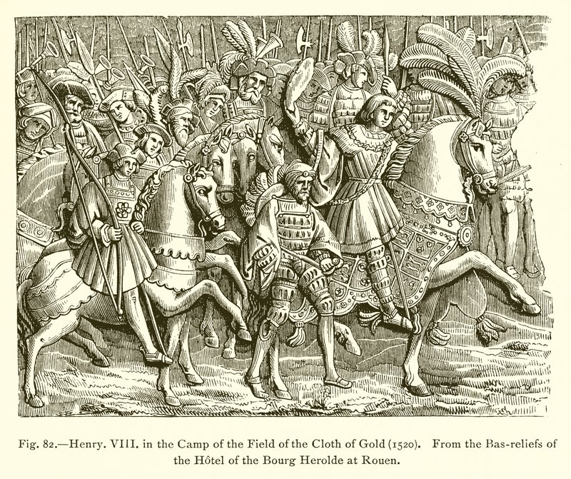 Jindřich VIII. v táboře pole zlatého plátna (1520) od French School