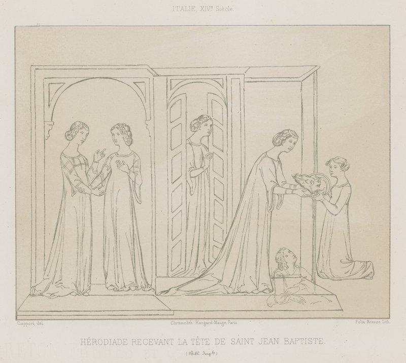 Herodias přijímající hlavu Jana Křtitele od French School