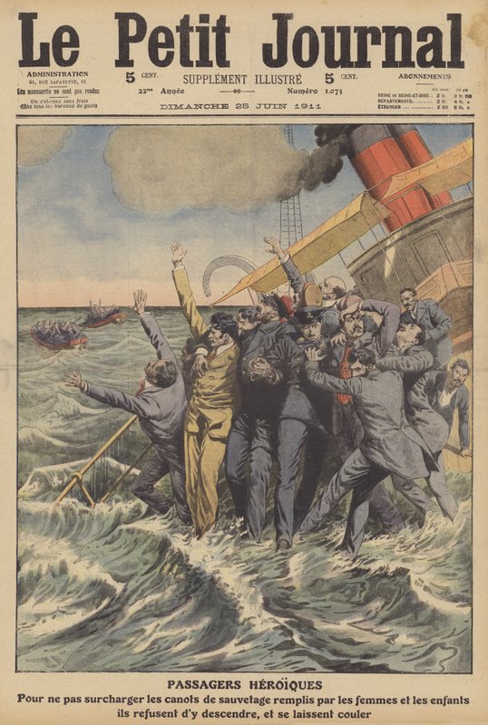 Hrdinští cestující (barva litho) od French School