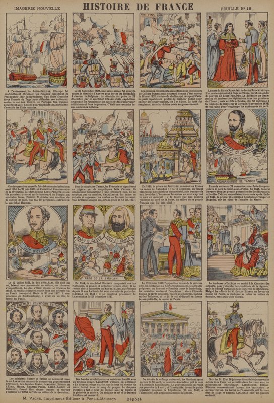 Dějiny Francie od nástupu Ludvíka Filipa do revoluce v roce 1848 (barevná litografie) od French School