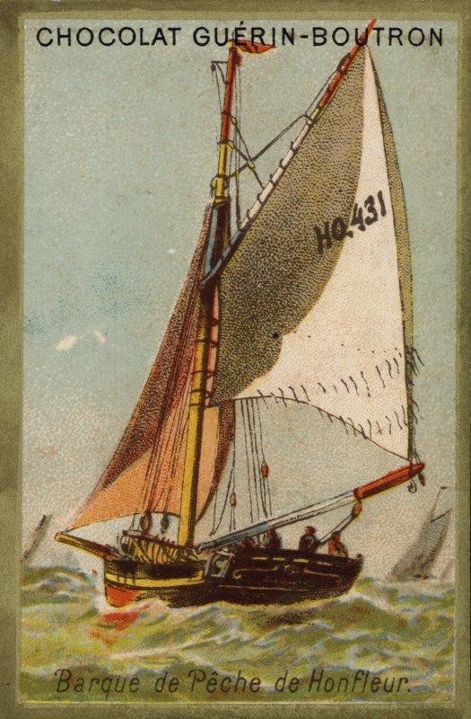 Honfleur rybářská loď (chromolitho) od French School