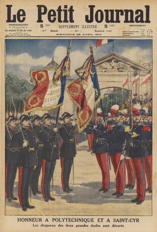 Pocta Ecole Polytechnique a Ecole Speciale Militaire de Saint-Cyr (barevné lito) od French School