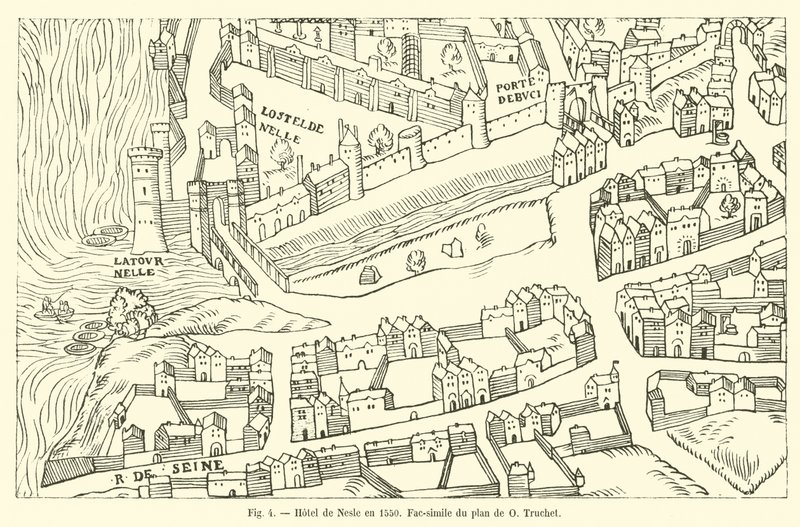 Hotel de Nesle v roce 1550, Faksimile mapy O Truchet od French School