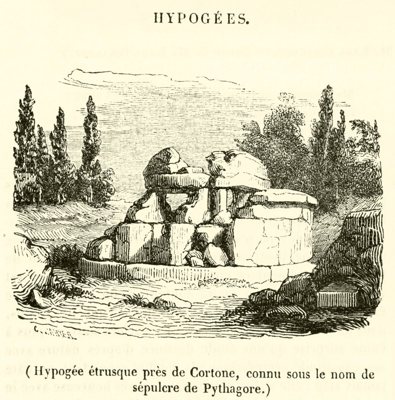 Hypogee etrusque pres de Cortone, connu sous le nom de sepulcre de Pythagore (rytina) od French School