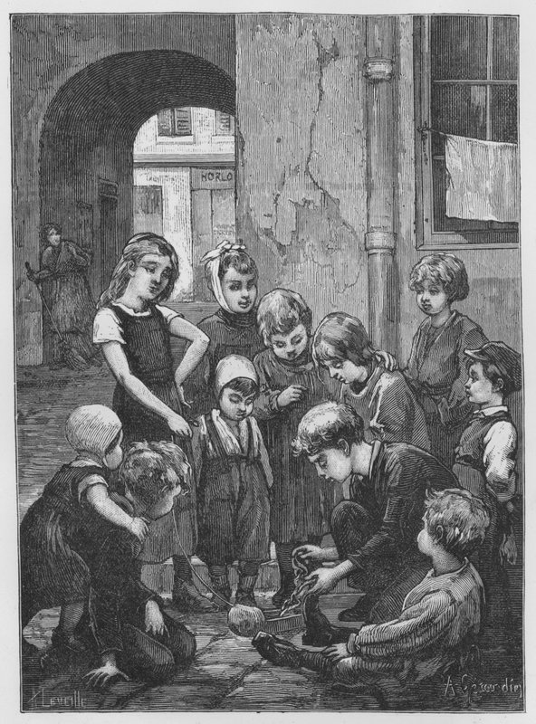Ilustrace pro The Assommoir, A Realistic Novel, Emile Zola (rytina) od French School
