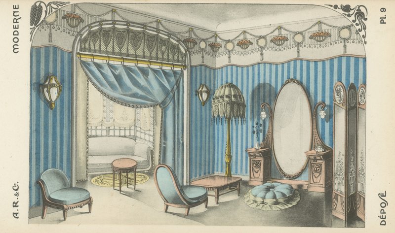 Ilustrace z produktového katalogu interiérového designu od A R & Cie, Francie od French School