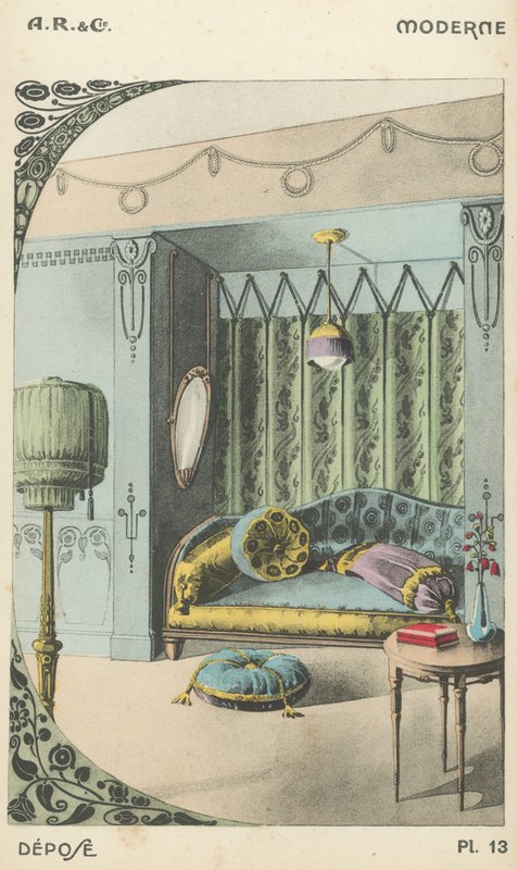Ilustrace z produktového katalogu interiérového designu od A R & Cie, Francie od French School