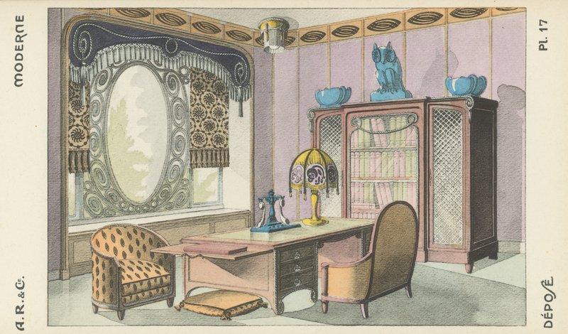 Ilustrace z produktového katalogu interiérového designu od A R & Cie, Francie od French School