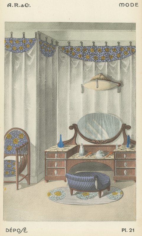 Ilustrace z produktového katalogu interiérového designu od A R & Cie, Francie od French School