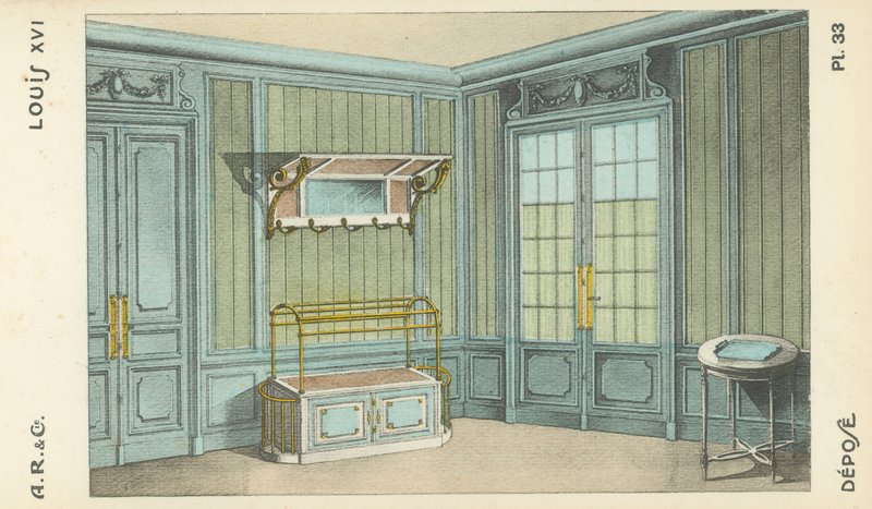 Ilustrace z produktového katalogu interiérového designu od A R & Cie, Francie od French School
