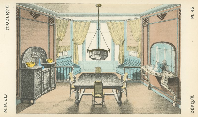 Ilustrace z produktového katalogu interiérového designu od A R & Cie, Francie od French School