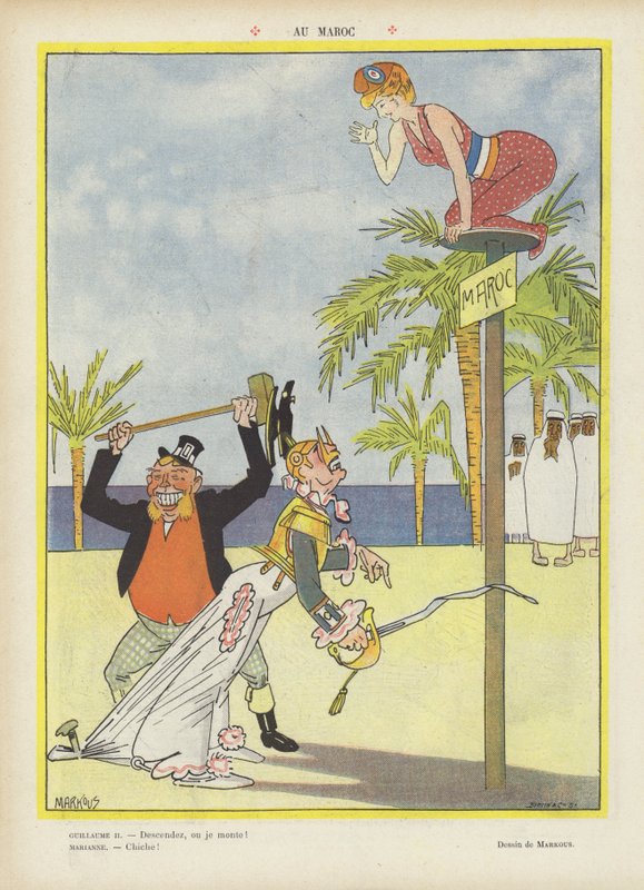 v Maroku. Ilustrace pro Le Rire (barevné lito) od French School