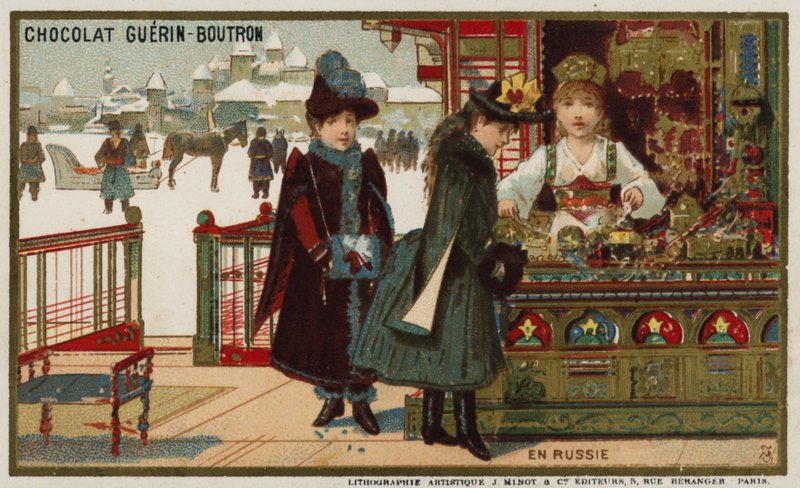 V Rusku (chromolitho) od French School