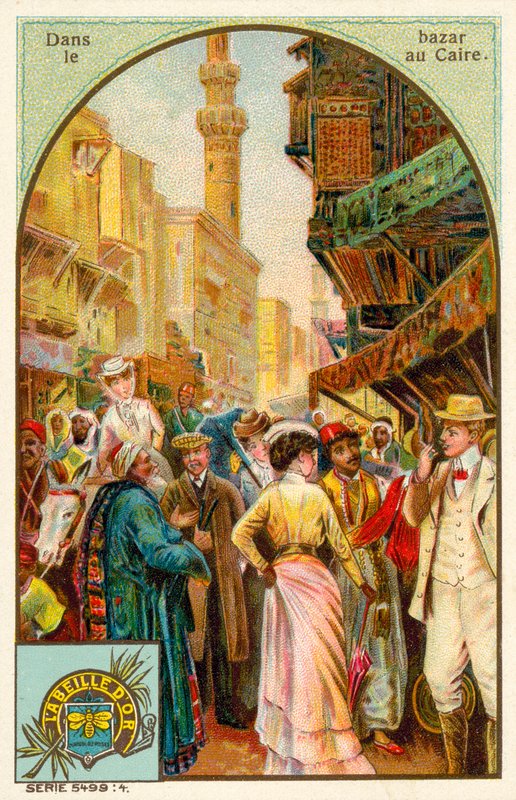 Na bazaru v Káhiře (chromolitho) od French School