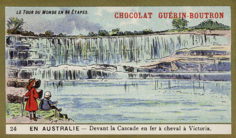 Před Horseshoe Falls, Victoria, Austrálie (chromolitho) od French School